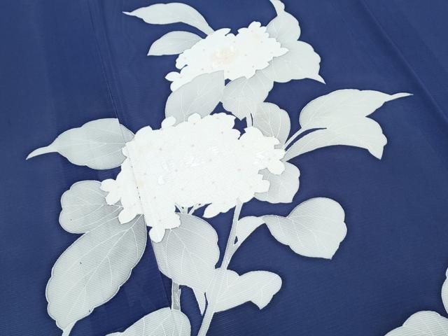 平和屋着物＊夏物　訪問着　絽　刺繍　紫陽花　正絹　逸品　CABJ0957th