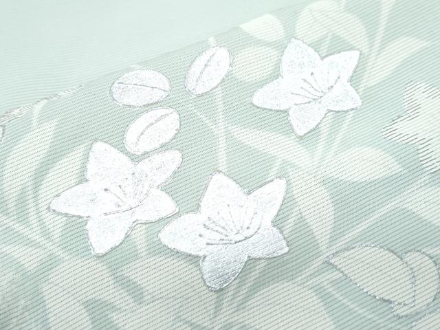 平和屋着物＊夏物　訪問着　絽　絞り　花籠文　銀彩　正絹　逸品　CABJ0958th