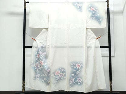 平和屋着物＊夏物　訪問着　絽　草花文　暈し染め　正絹　逸品　CABJ0960th