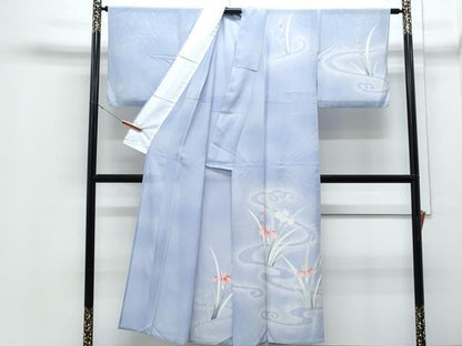 平和屋着物＊夏物　訪問着　絽　流水花文　暈し染め　正絹　逸品　CABJ0961th