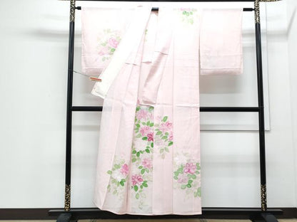 平和屋着物＊夏物　訪問着　絽　手描き　草花文　正絹　逸品　CABJ0962th