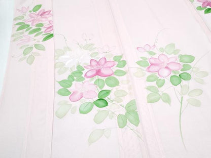 平和屋着物＊夏物　訪問着　絽　手描き　草花文　正絹　逸品　CABJ0962th