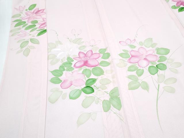 平和屋着物＊夏物　訪問着　絽　手描き　草花文　正絹　逸品　CABJ0962th