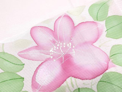 平和屋着物＊夏物　訪問着　絽　手描き　草花文　正絹　逸品　CABJ0962th