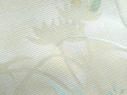 平和屋着物＊夏物　訪問着　絽　草花シルエット　暈し染め　金銀彩　正絹　逸品　CABJ0963th