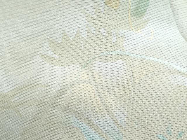 平和屋着物＊夏物　訪問着　絽　草花シルエット　暈し染め　金銀彩　正絹　逸品　CABJ0963th