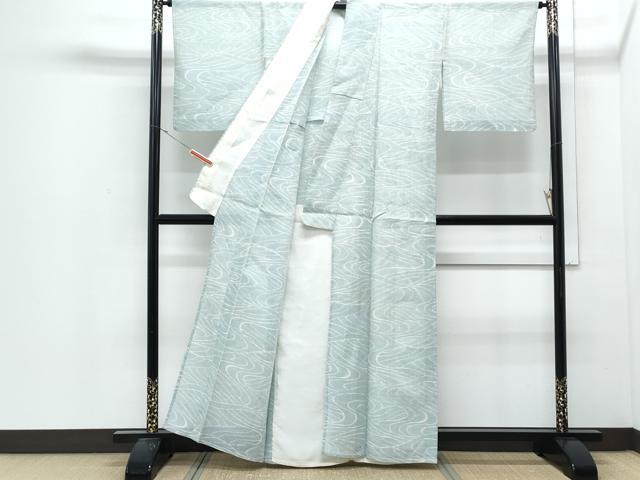平和屋着物＊夏物　紗紬　流水文　正絹　逸品　CABJ0964th