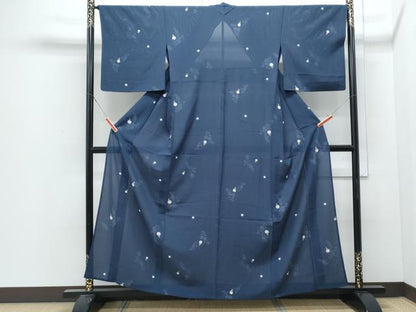 平和屋着物＊夏物　小紋　絽　蛍　正絹　逸品　CABJ0965th