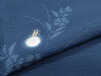 平和屋着物＊夏物　小紋　絽　蛍　正絹　逸品　CABJ0965th