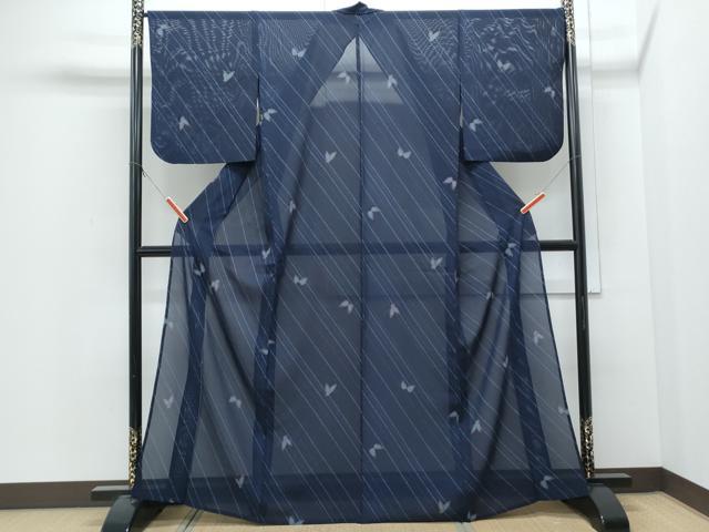 平和屋着物＊夏物　小紋　絽　舞蝶文　正絹　逸品　CABJ0967th