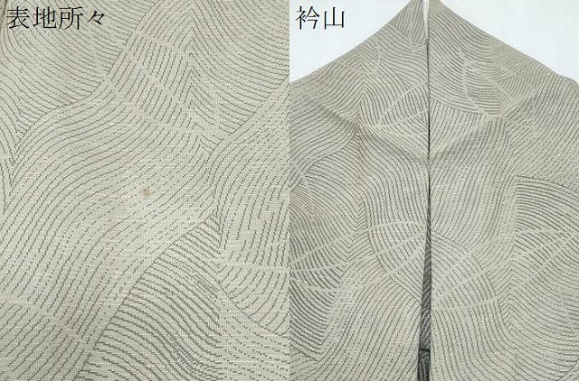 平和屋着物＊夏物　紗紬　吉祥舞葉文　正絹　逸品　CABJ0968th
