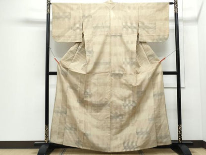 平和屋着物＊夏物　明石ちぢみ　吉祥間道　正絹　逸品　CABJ0969th