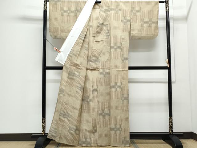 平和屋着物＊夏物　明石ちぢみ　吉祥間道　正絹　逸品　CABJ0969th