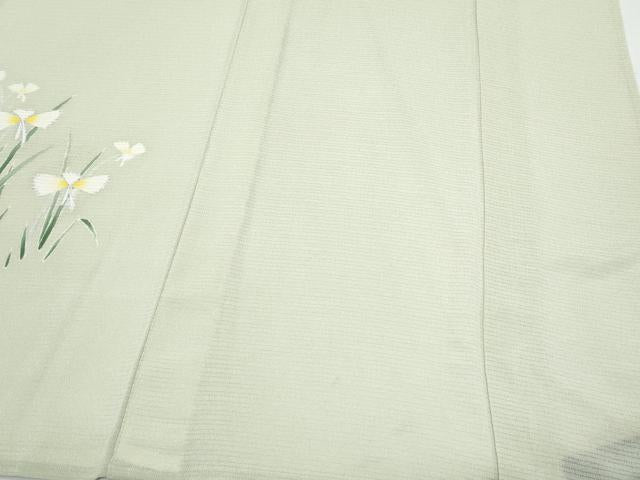 平和屋着物＊夏物　訪問着　絽縮緬　雪輪花文　銀彩　正絹　逸品　CABJ0971th