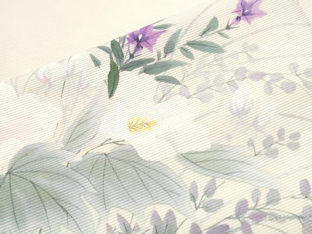 平和屋着物＊夏物　訪問着　絽　手描き　草花文　暈し染め　正絹　逸品　CABJ0978th