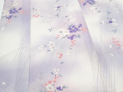 平和屋着物＊夏物　小紋　絽　草花文　暈し染め　正絹　逸品　CABJ0979th