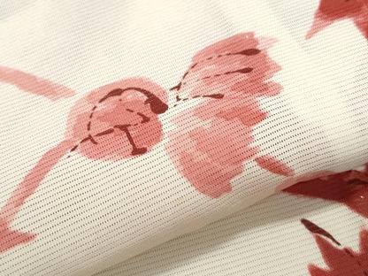平和屋着物＊夏物　小紋　絽　草花文　正絹　逸品　CABJ0981th