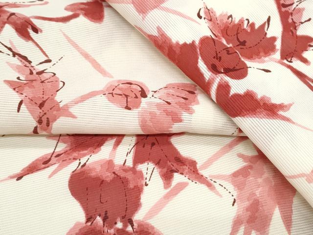 平和屋着物＊夏物　小紋　絽　草花文　正絹　逸品　CABJ0981th
