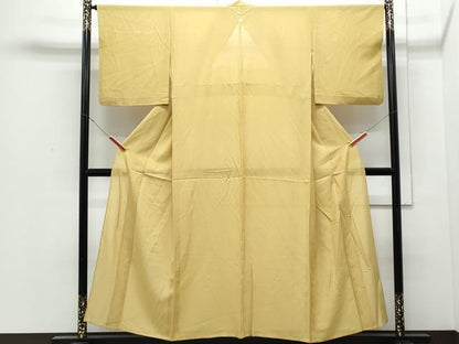 平和屋着物＊夏物　色無地　絽　芥子色　正絹　逸品　CABJ0987th