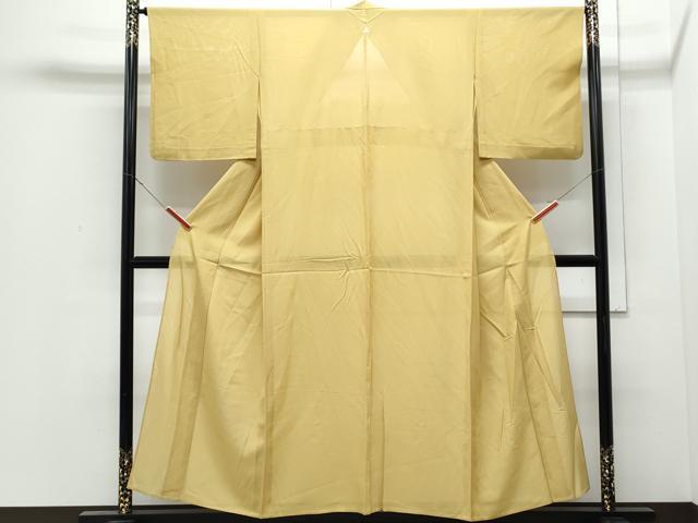 平和屋着物＊夏物　色無地　絽　芥子色　正絹　逸品　CABJ0987th