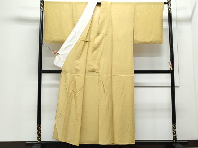 平和屋着物＊夏物　色無地　絽　芥子色　正絹　逸品　CABJ0987th