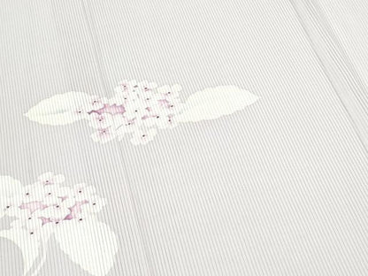 平和屋着物＊夏物　訪問着　縦絽　紫陽花　正絹　逸品　CABJ0989th