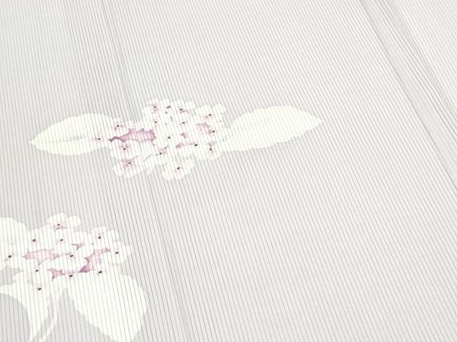 平和屋着物＊夏物　訪問着　縦絽　紫陽花　正絹　逸品　CABJ0989th