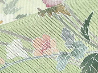 平和屋着物＊夏物　訪問着　絽　友禅　草花文　暈し染め　正絹　逸品　CABJ0990th