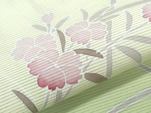 平和屋着物＊夏物　訪問着　絽　友禅　草花文　暈し染め　正絹　逸品　CABJ0990th