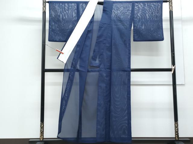 平和屋着物＊夏物　色無地　絽　紺青色　洗える着物　CABJ1005th