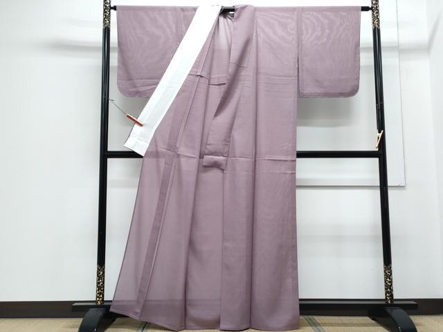 平和屋着物＊夏物　色無地　変わり絽　浅紫色　洗える着物　CABJ1009th