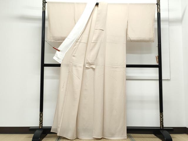 平和屋着物＊本加賀友禅作家　白坂幸蔵　夏物　色無地　絽縮緬　肌色　正絹　逸品　CABJ1011th