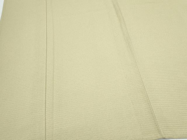 平和屋着物＊夏物　色無地　絽縮緬　枯草色　正絹　逸品　CABJ1013th