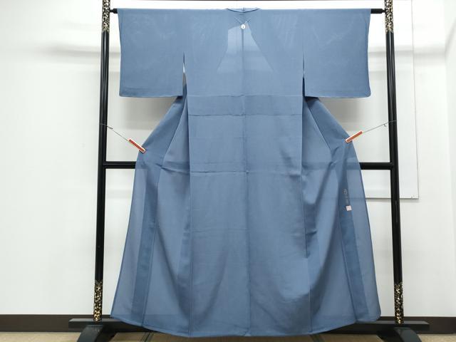 平和屋着物＊本加賀友禅作家　成竹登茂男　夏物　色無地　絽縮緬　群青色　正絹　逸品　CABJ1014th