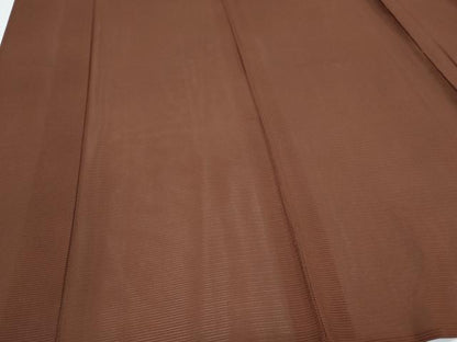 平和屋着物＊夏物　色無地　絽　錆色　ロング丈　正絹　逸品　CABJ1015th