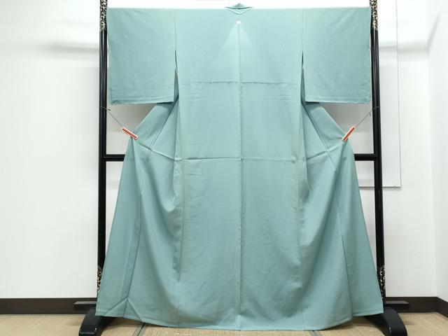 平和屋着物＊夏物　色無地　絽　浅葱色　正絹　逸品　CABJ1016th