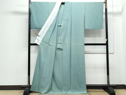 平和屋着物＊夏物　色無地　絽　浅葱色　正絹　逸品　CABJ1016th