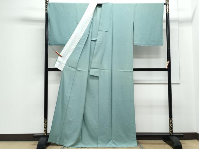 平和屋着物＊夏物　色無地　絽　浅葱色　正絹　逸品　CABJ1016th