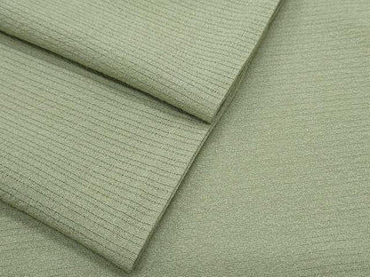 平和屋着物＊夏物　色無地　絽縮緬　山葵色　正絹　逸品　CABJ1017th