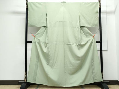 平和屋着物＊夏物　色無地　絽　柳染色　さが美扱い　正絹　逸品　CABJ1022th