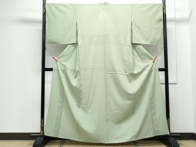 平和屋着物＊夏物　色無地　絽　柳染色　さが美扱い　正絹　逸品　CABJ1022th