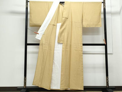 平和屋着物＊夏物　色無地　絽　榛色　正絹　逸品　CABJ1023th
