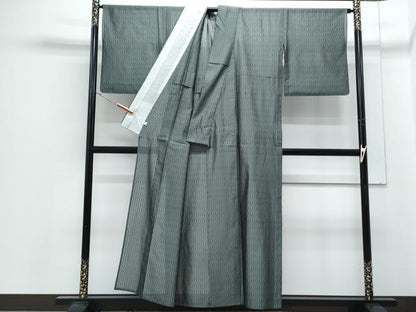 平和屋着物＊夏物　お召　紗　吉祥文　　正絹　逸品　CABJ1026th
