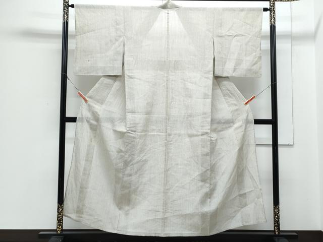 平和屋着物＊夏物　本場小千谷ちぢみ　縞　麻　逸品　CABJ1027th