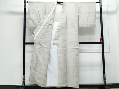 平和屋着物＊夏物　本場小千谷ちぢみ　縞　麻　逸品　CABJ1027th