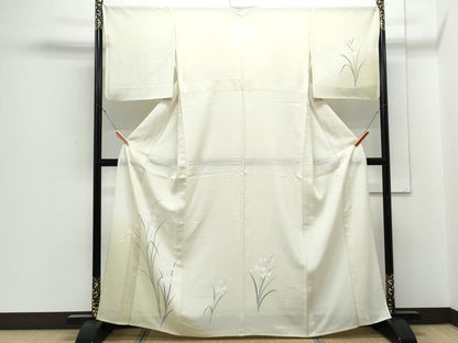 平和屋着物＊夏物　訪問着　絽　友禅　草花文　暈し染め　正絹　逸品　CABJ1028th