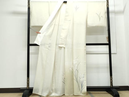 平和屋着物＊夏物　訪問着　絽　友禅　草花文　暈し染め　正絹　逸品　CABJ1028th
