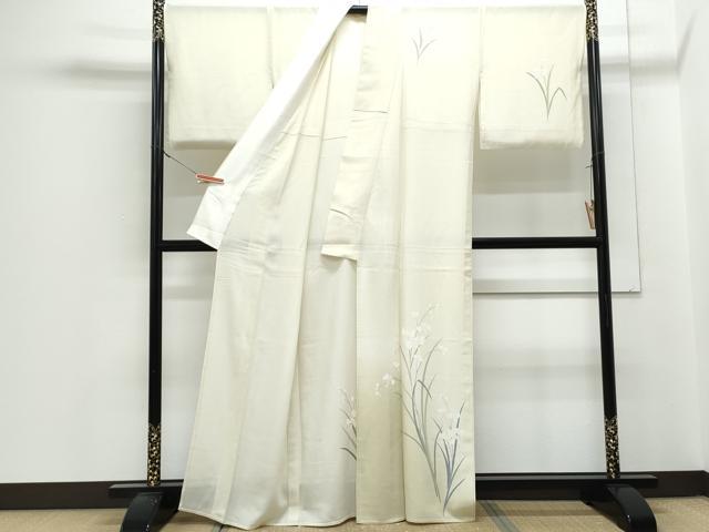 平和屋着物＊夏物　訪問着　絽　友禅　草花文　暈し染め　正絹　逸品　CABJ1028th