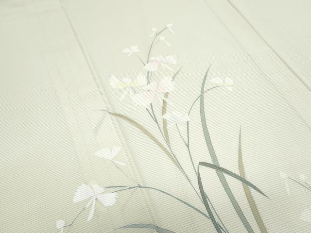 平和屋着物＊夏物　訪問着　絽　友禅　草花文　暈し染め　正絹　逸品　CABJ1028th