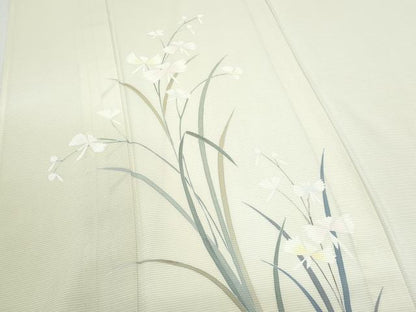 平和屋着物＊夏物　訪問着　絽　友禅　草花文　暈し染め　正絹　逸品　CABJ1028th